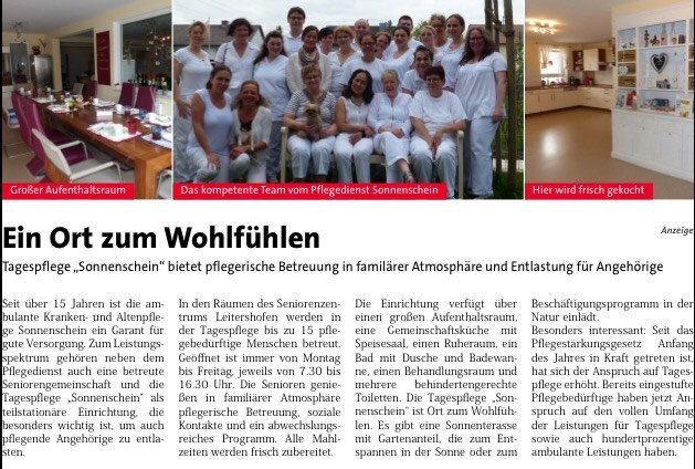Presse Tagespflege - pflegezentrum-augsburg.de || sonnenschein-team.de