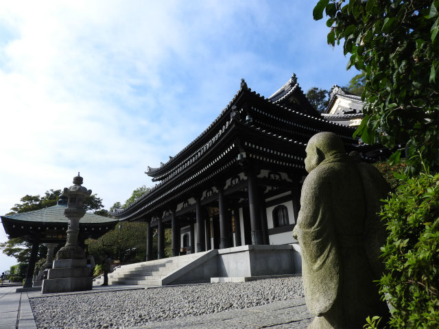 10月の花咲く、長谷寺 - 鎌倉寺社探訪・オートシェイプ画・四季