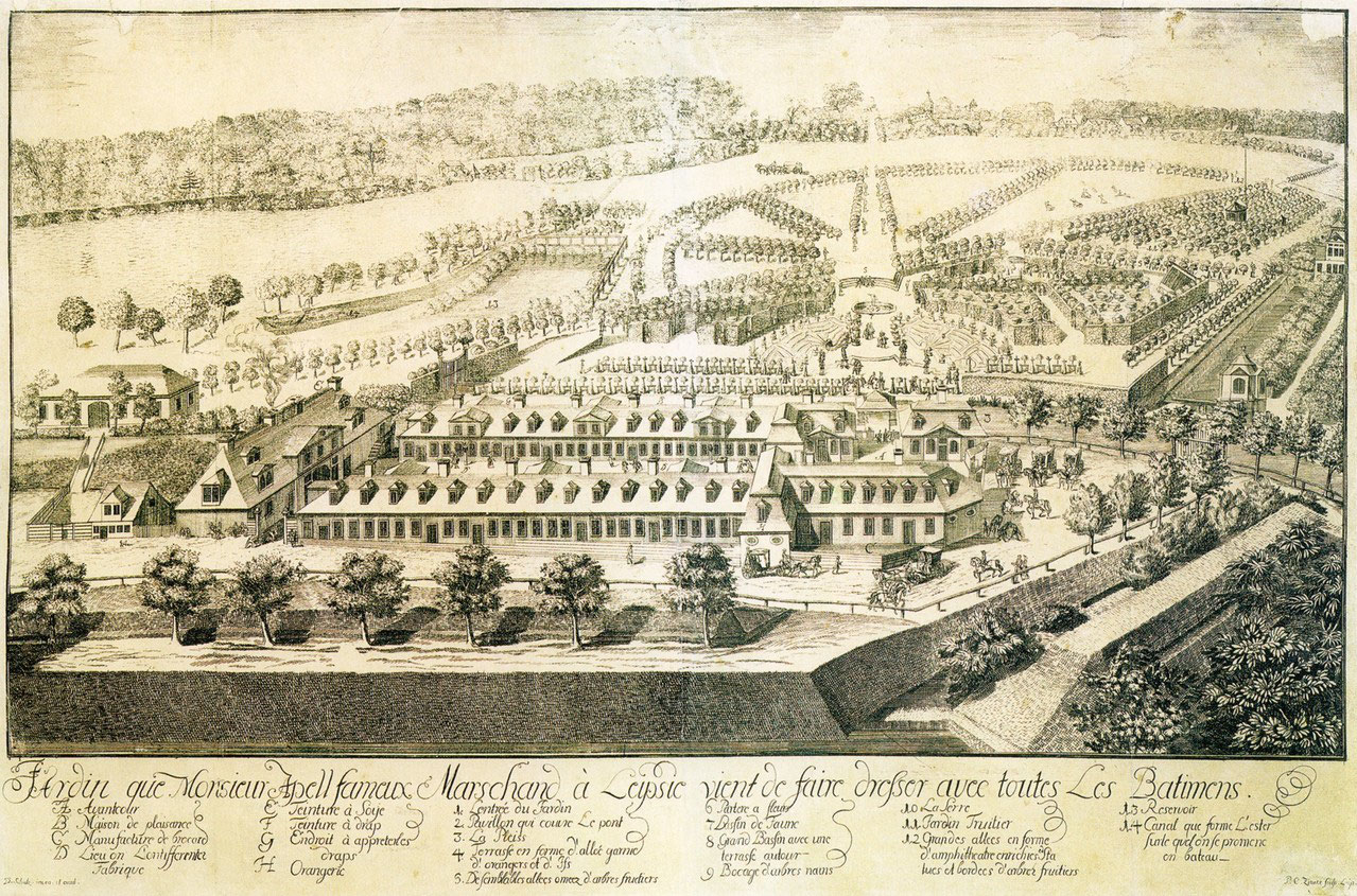 Das Kolonnadenviertel im Stadtbild von Leipzig im 17. und