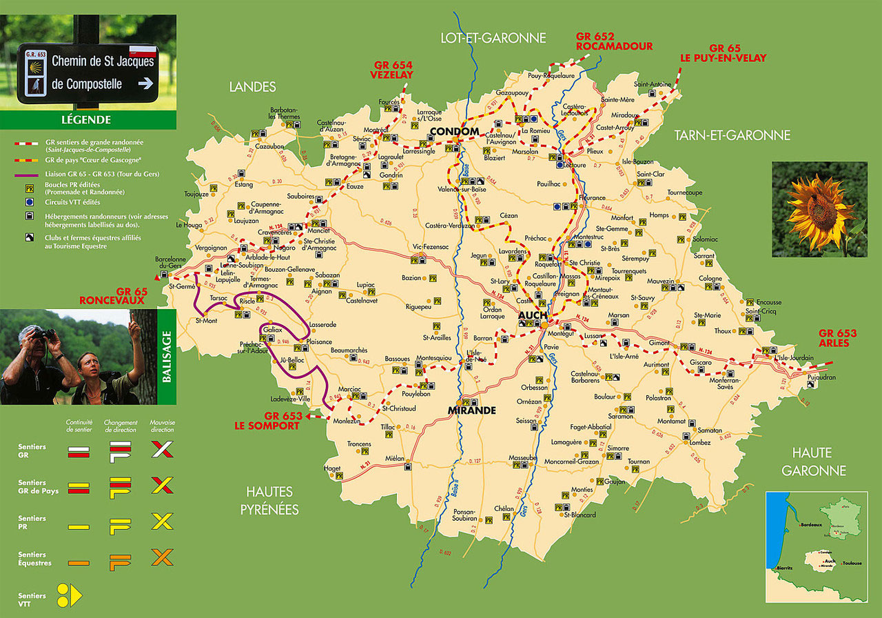 Carte région gers