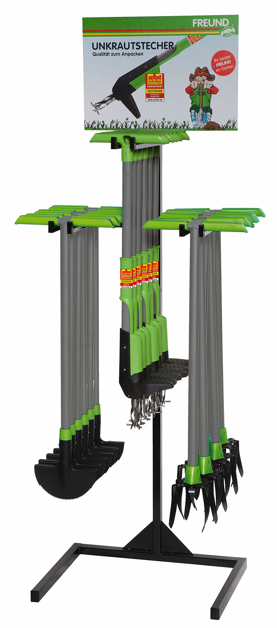 Display solutions for the gardening season Freund Victoria Gartengeräte