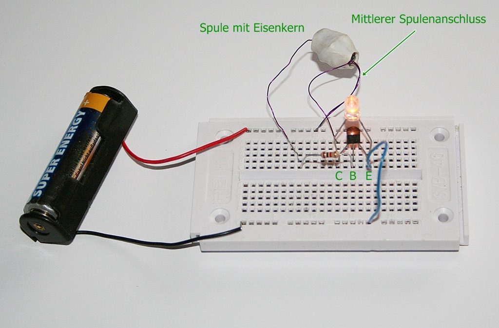 LED mit 1,5 Volt betreiben - Basteln mit Elektronik, elektronische Bauteile