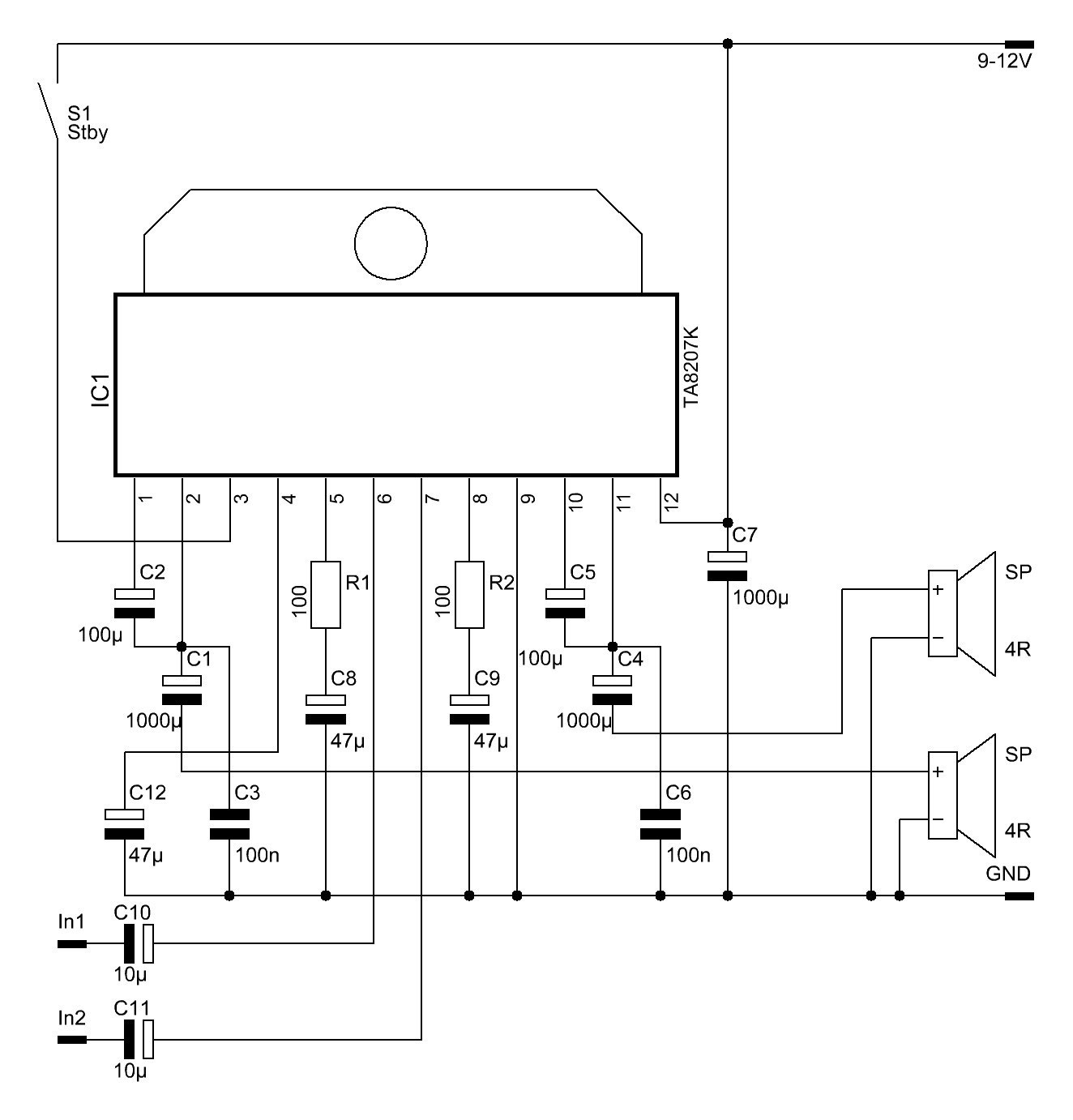 MAA HIGLAJAN -1008 Audio amplifier, Circuit diagram, Amplifier