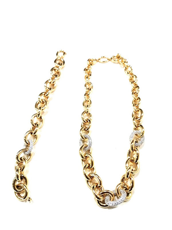 Collana Donna Oro Giallo 18kt (750) Catenina Veneta Con Pendente Croce Smussata Semplice - Produzione Italiana, 40/45 Cm