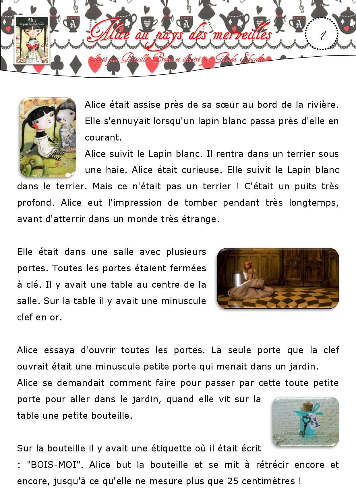 Alice au pays des merveilles Fiches de préparations (cycle1cycle 2ULIS) Alice au pays des merveilles Fiches de préparations (cycle1cycle 2ULIS)