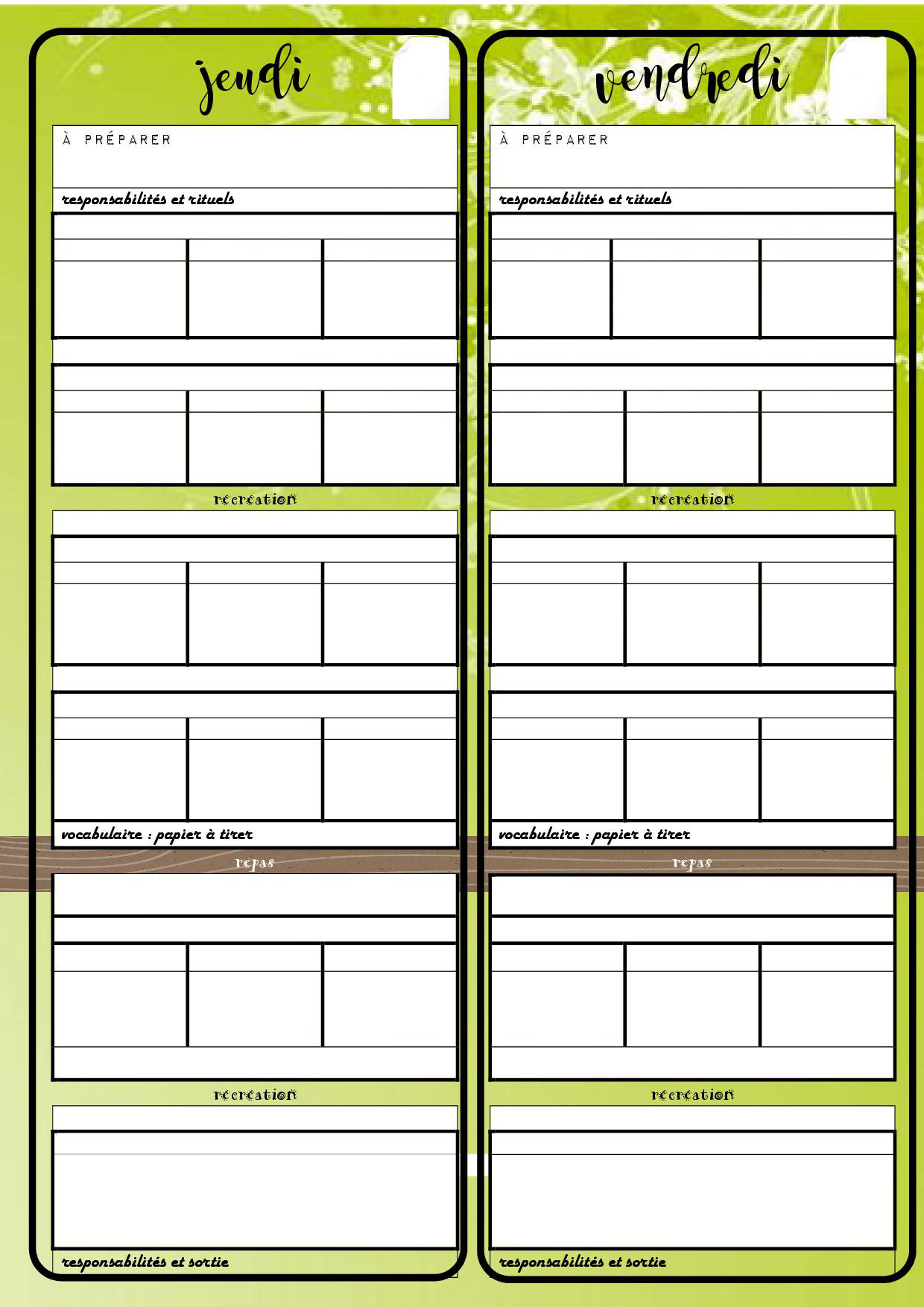 Modèle Cahier Journal Vierge Word Un exemple de cahier journal - Fiches de préparations (cycle1-cycle 2-ULIS)