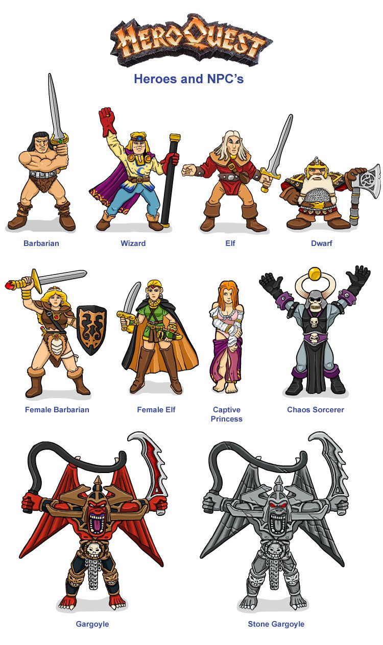 Les Figurines Hq Papier Heroquest Revival