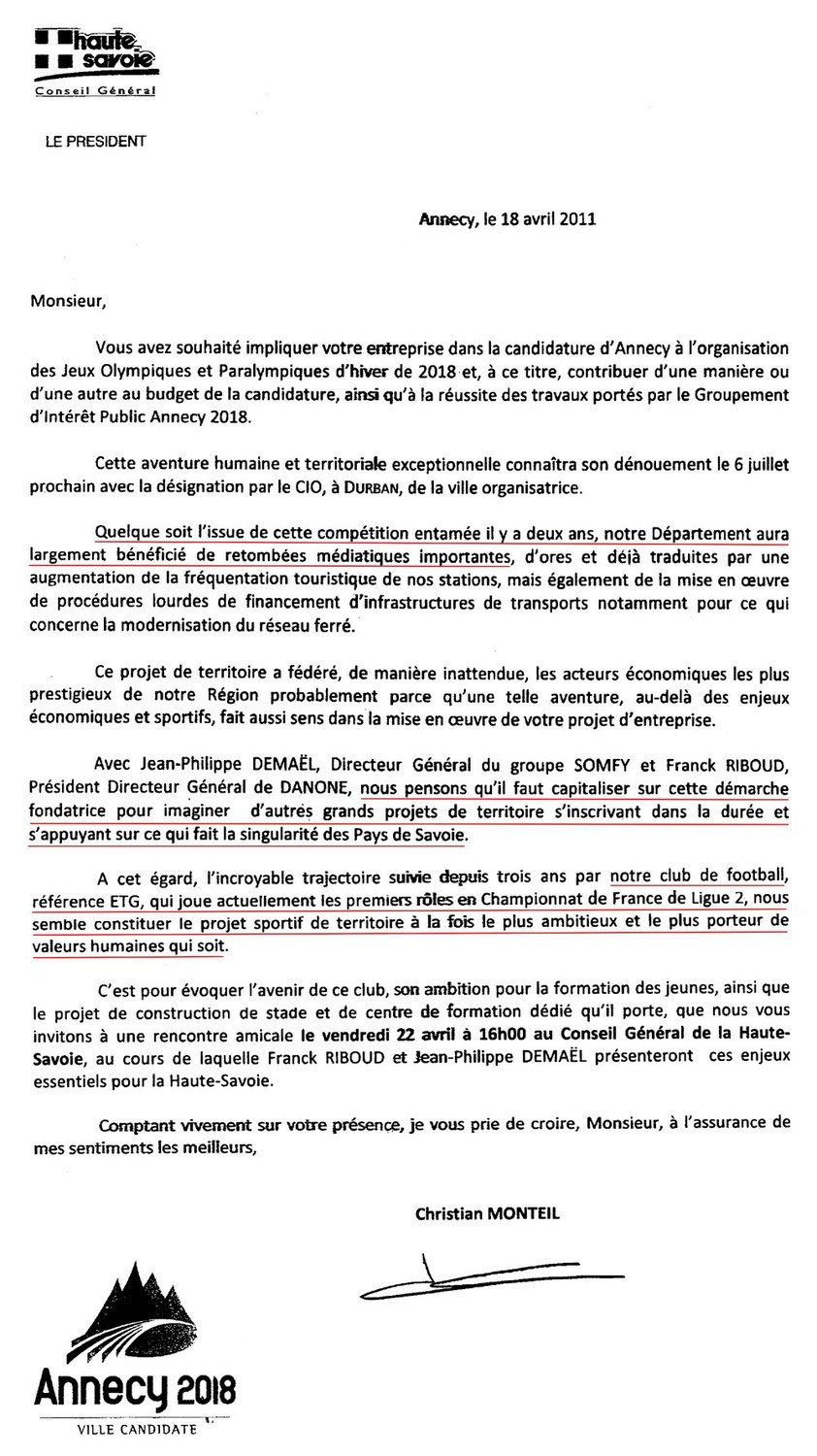 Lettres Aux élus Comité Anti Olympique Dannecy 2018