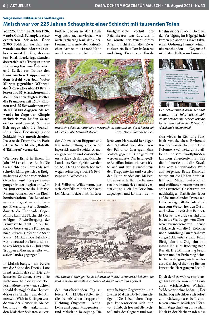 9. Juli 1796 die Schlacht bei Malsch Heimatfreunde Malsch e.V.