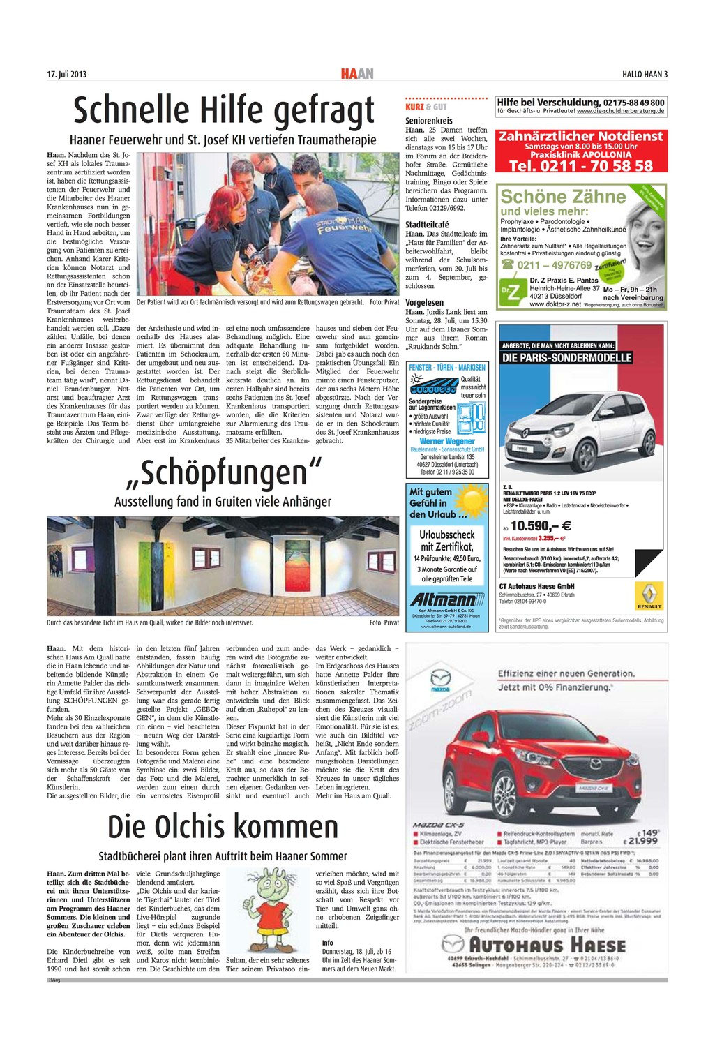 Presseberichte Zur Ausstellung Schopfungen Annette Palder