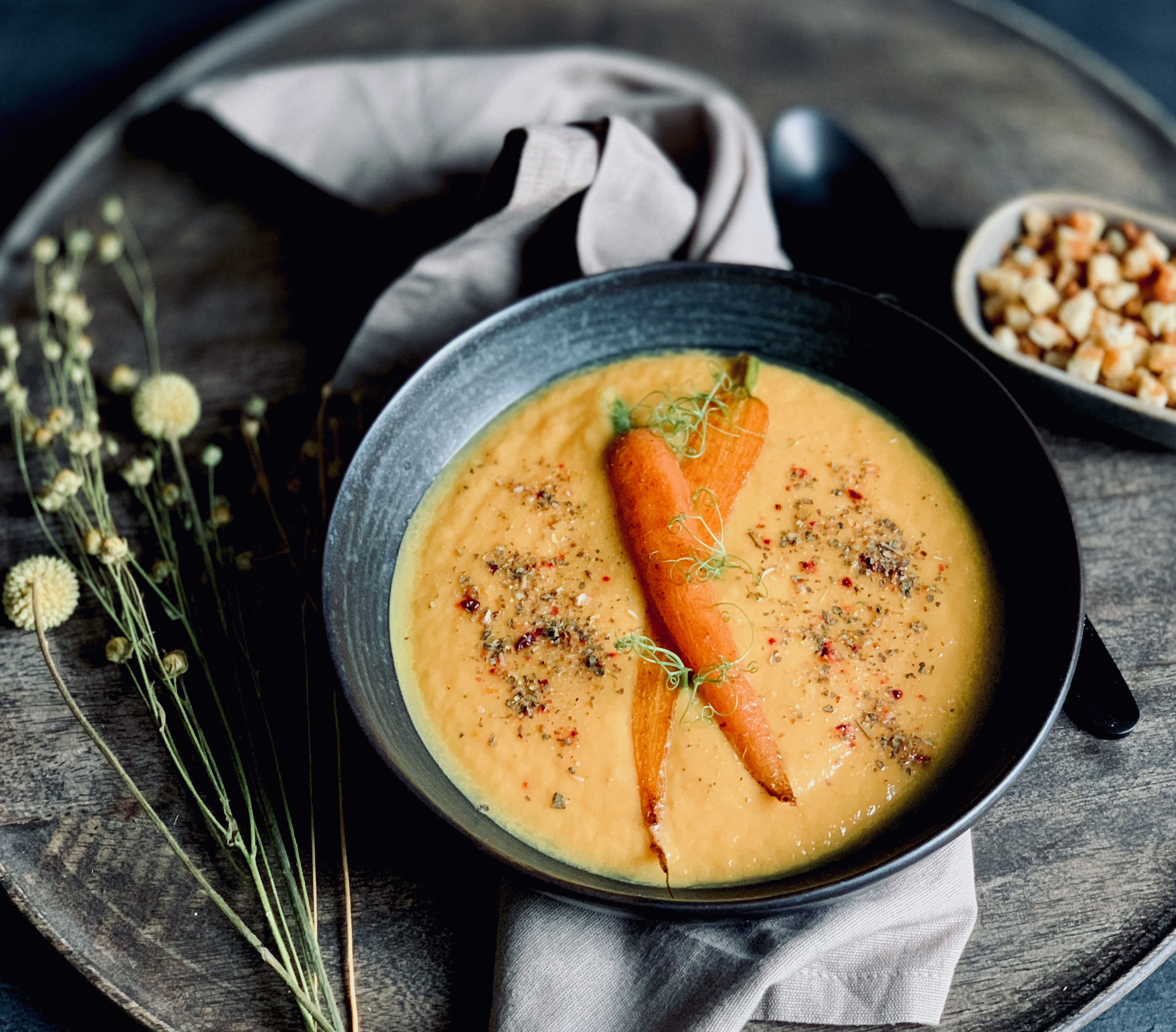 Karottensuppe mit Apfel &amp; Ingwer - Bertls-Kitchen!