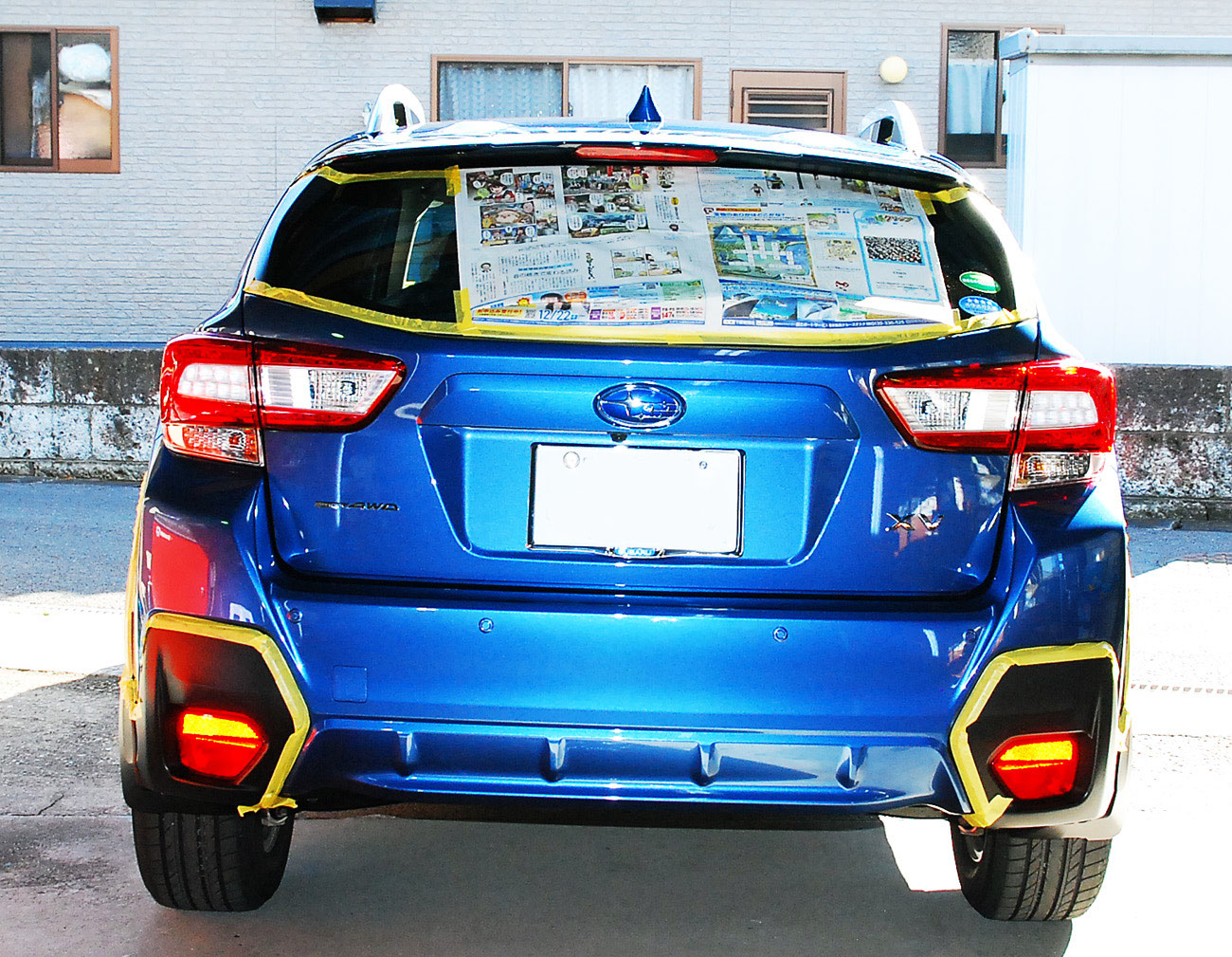 スバル ｘｖ クォーツブルー パール新車の磨き ボディガラスコーティング 飯野自動車コーティング 飯野自動車コーティング 実績３１年