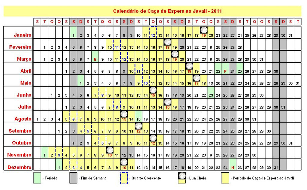 Calendario Dos Periodos De Caca De Espera Ao Javali Site Jimdo