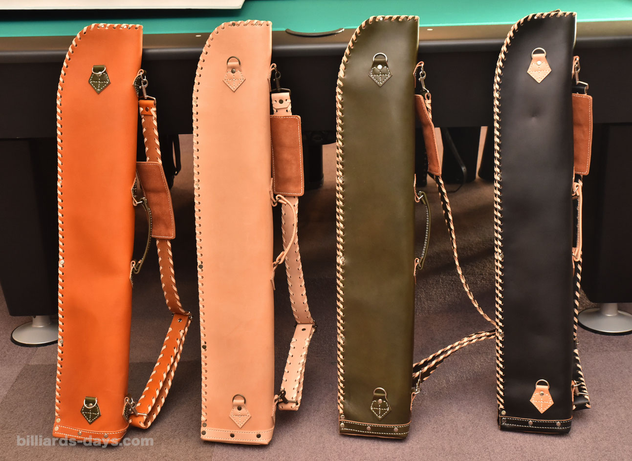 Tico 2B4S レザー キュー ビリヤード ケース ブラウン ワインレッド Tico 2B4S レザー キュー ビリヤード ケース ブラウン ワイン