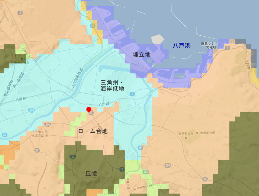陸奥国 八戸藩 - 全国史跡巡りと地形地図