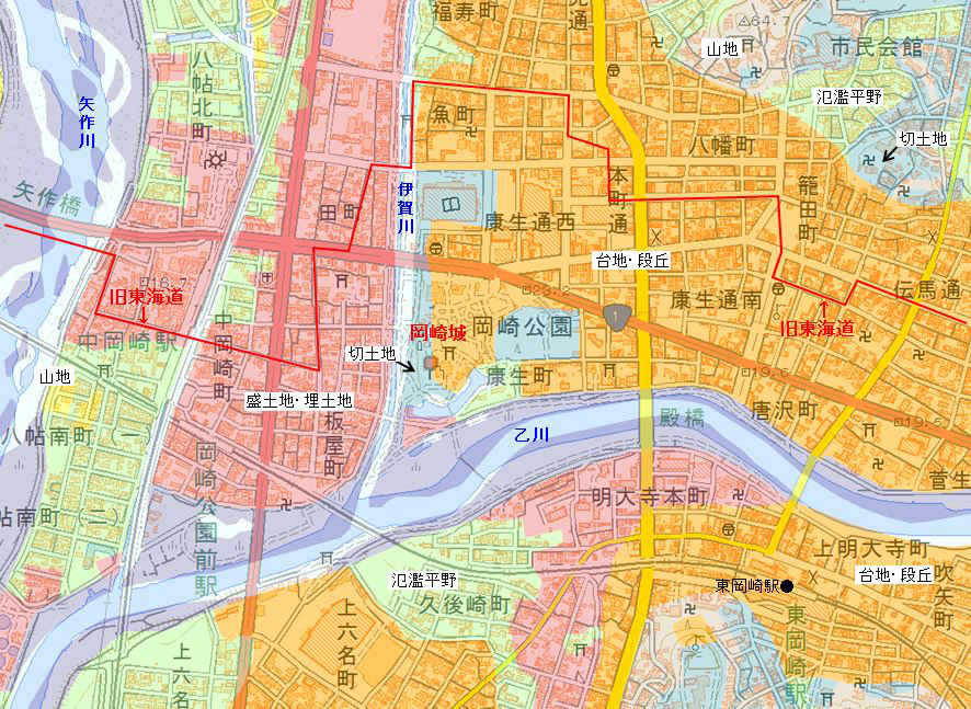 三河国 岡崎藩 - 全国史跡巡りと地形地図 三河国 岡崎藩 - 全国史跡巡りと地形地図