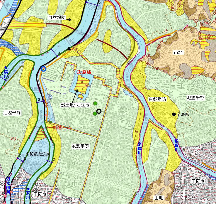 安芸国 広島藩 - 全国史跡巡りと地形地図