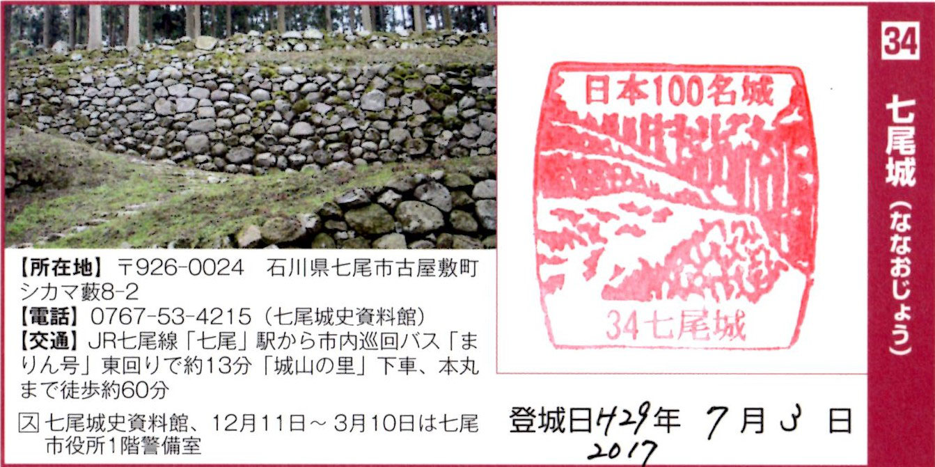 七尾城(石川県) - 全国史跡巡りと地形地図 七尾城(石川県) - 全国史跡巡りと地形地図