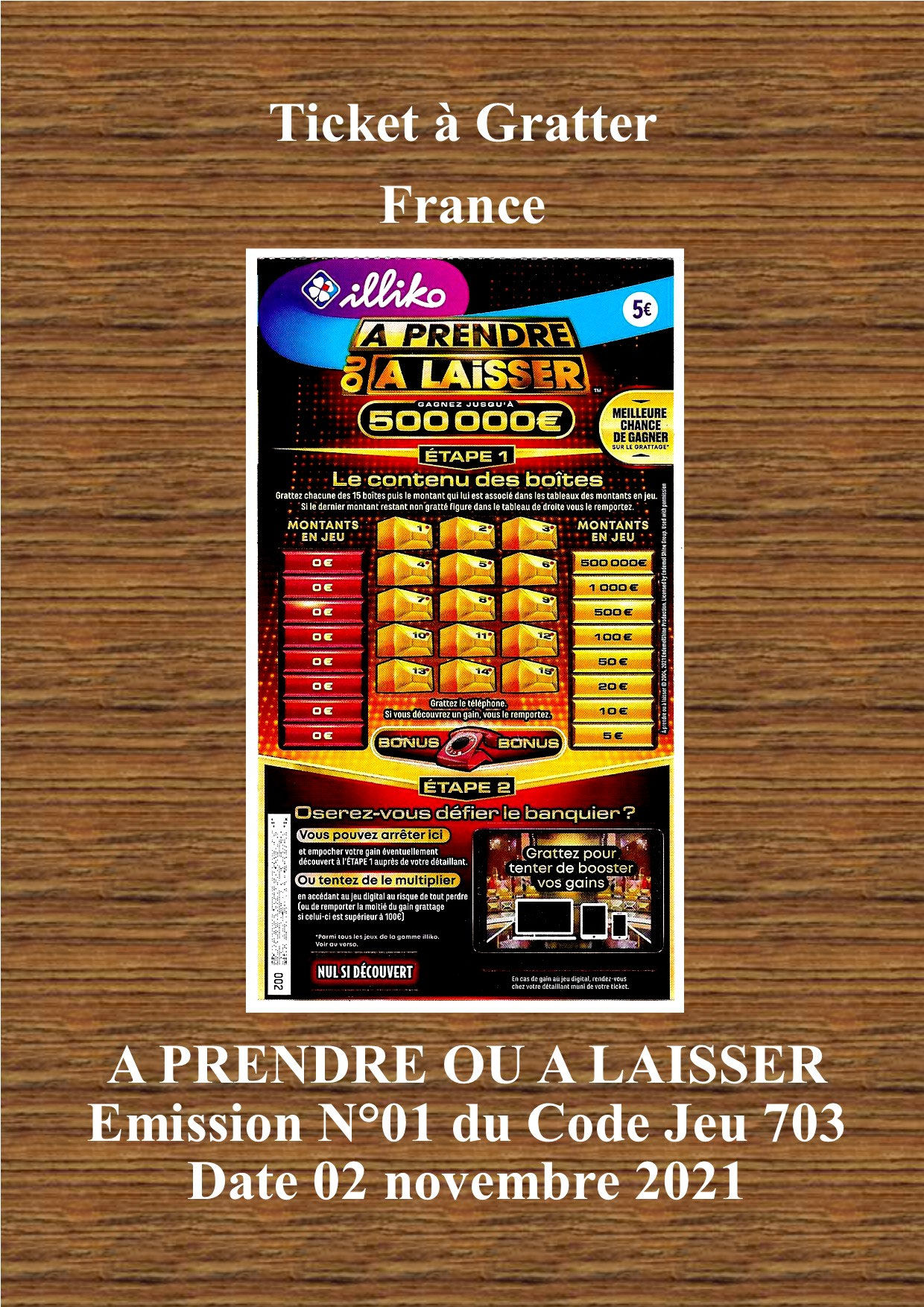 A PRENDRE OU A LAISSER Site de ticketsagratter