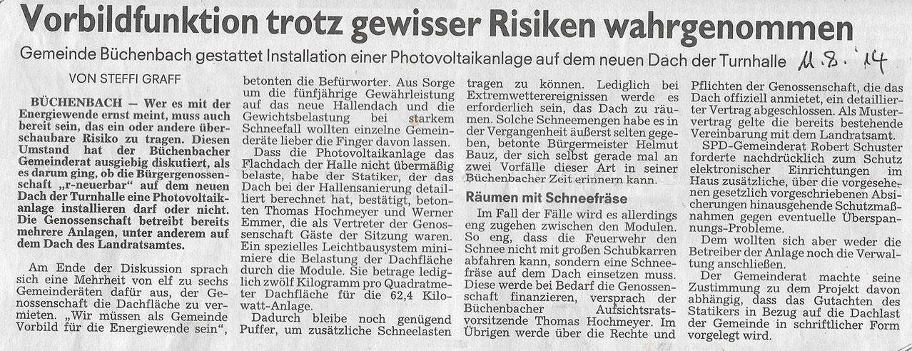 Pressespiegel R Neuerbar Eg Burger Investieren In 100 Erneuerbare Energien