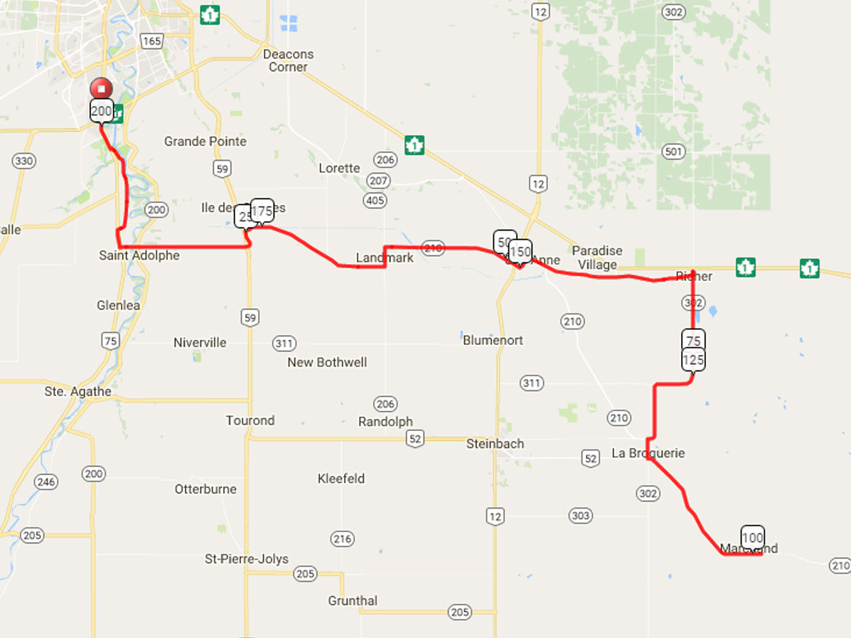 Routes Manitoba Randonneurs LongDistance Cycling
