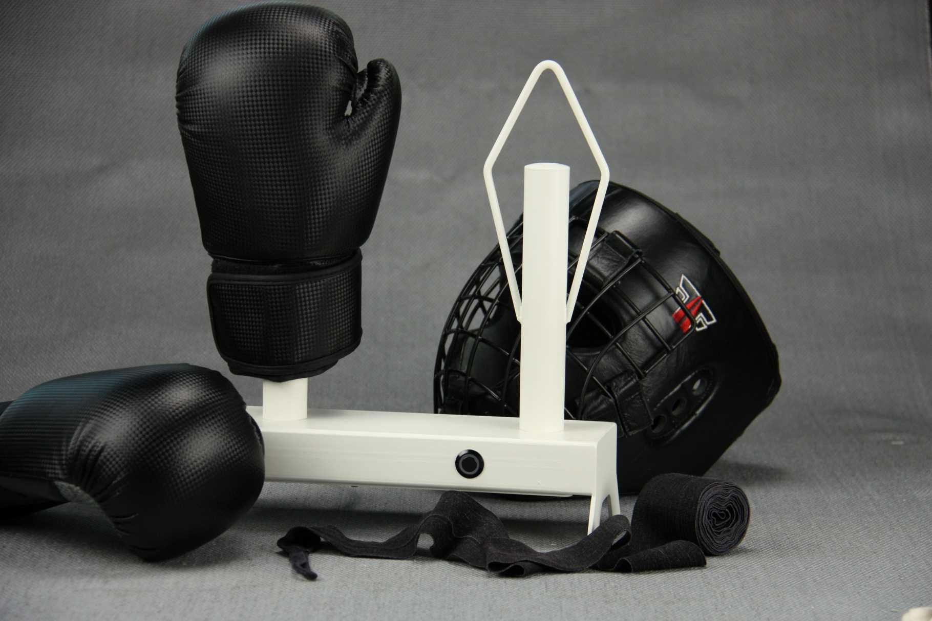 Boxing glove racks with electric air dryer