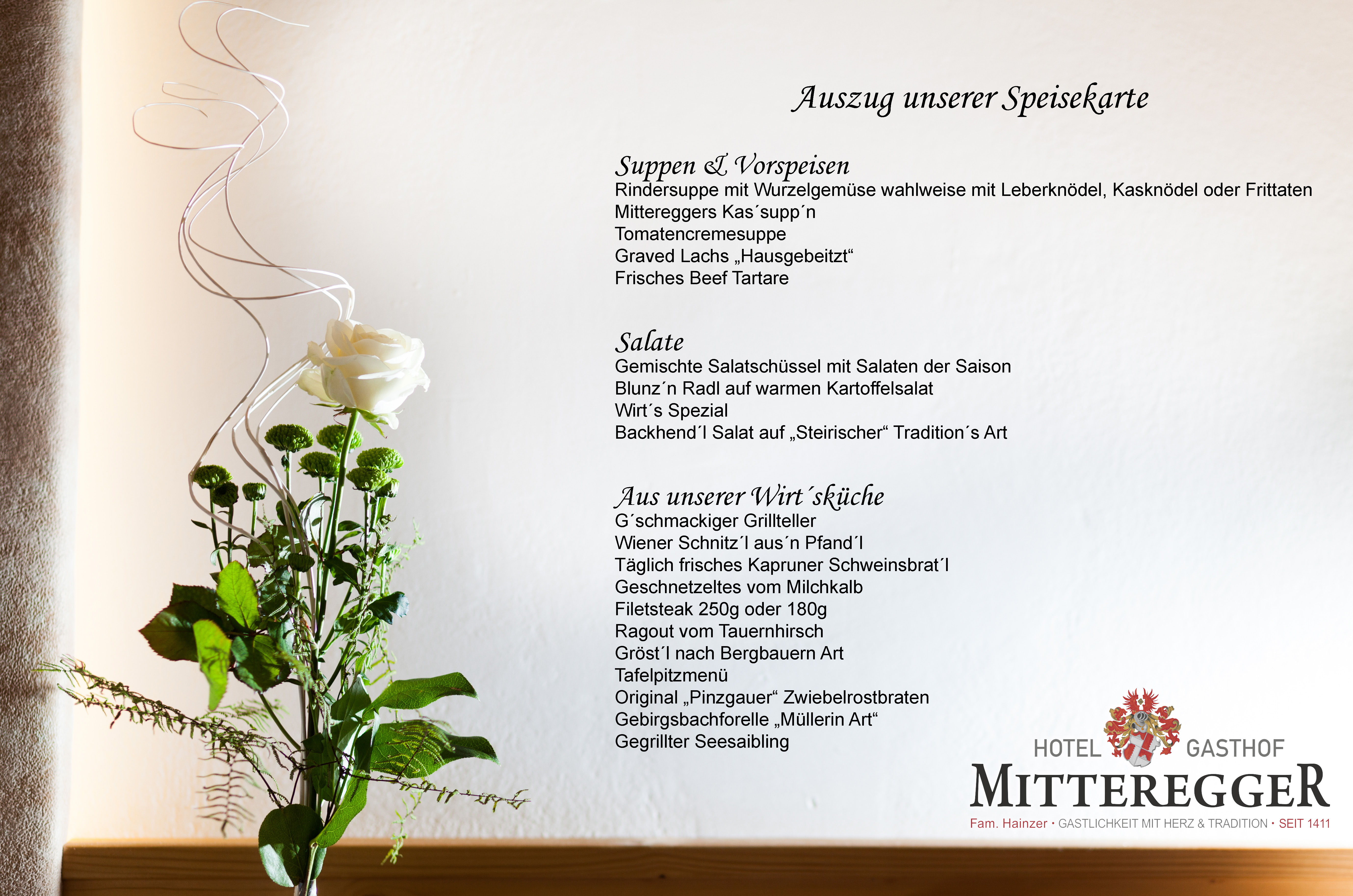 Speisekarte - Hotel Kaprun Mitteregger Zell am See Restaurant Best of ...