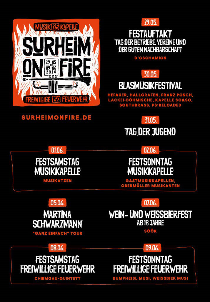 Infos Surheim On Fire 2024 Offizielle Festwebsite