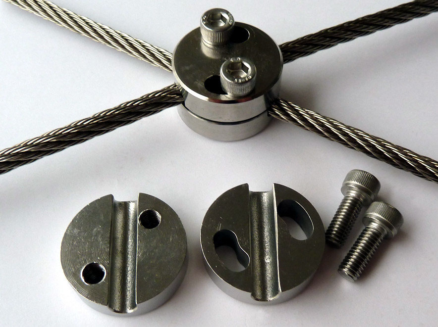 Wire Rope Cross Clamps Seilsysteme + Abspannungen aus Edelstahl