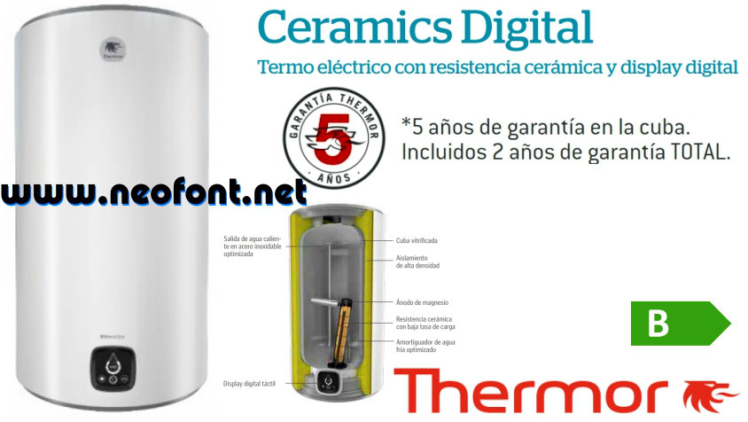 Termo Eléctrico Thermor Ceramics Pro 80 Litros, resistencia anti cal