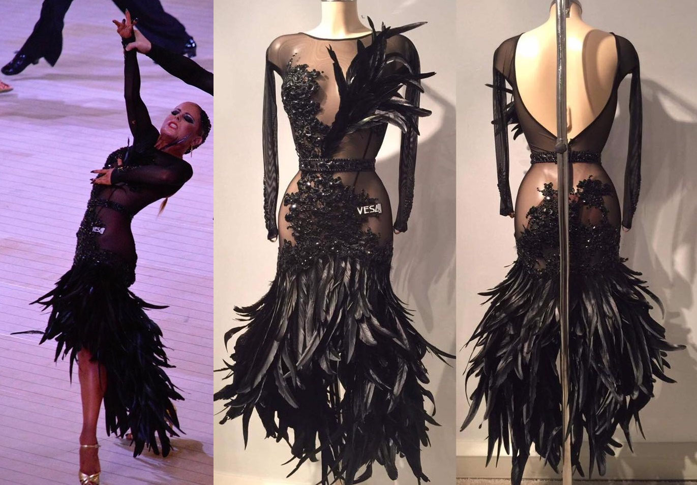 【りな】B1492★優しいピンク/ビジュー/アシンメトリー/ラテンドレス アジュールデザイン ラテンドレス Sサイズ りな】B1492☆優しいピンク