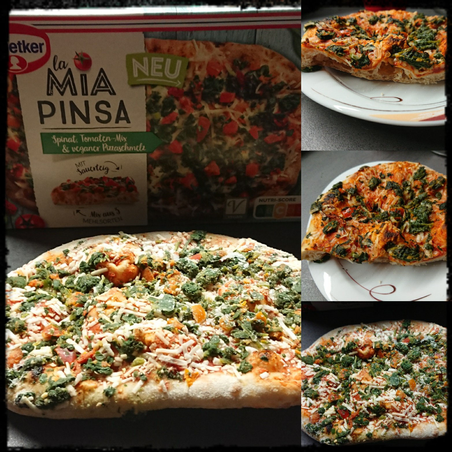 Dr.Oetker la Mia Pinsa Spinat, TomatenMix & veganer Pizzaschmelz
