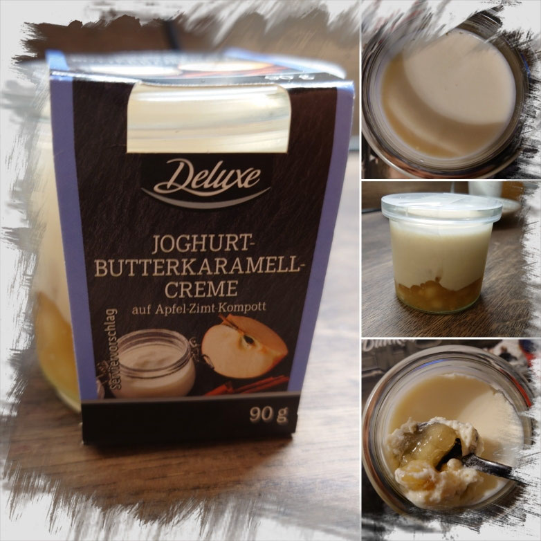 Deluxe Joghurt Butterkaramellcreme auf Apfel-Zimt - zuckerwelt im test