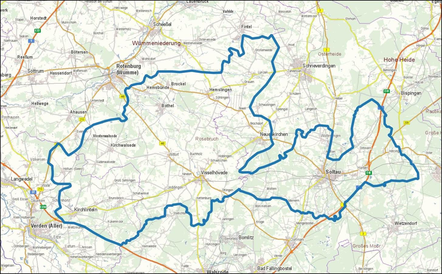 Gebietskulisse - LEADER-Region Hohe Heide