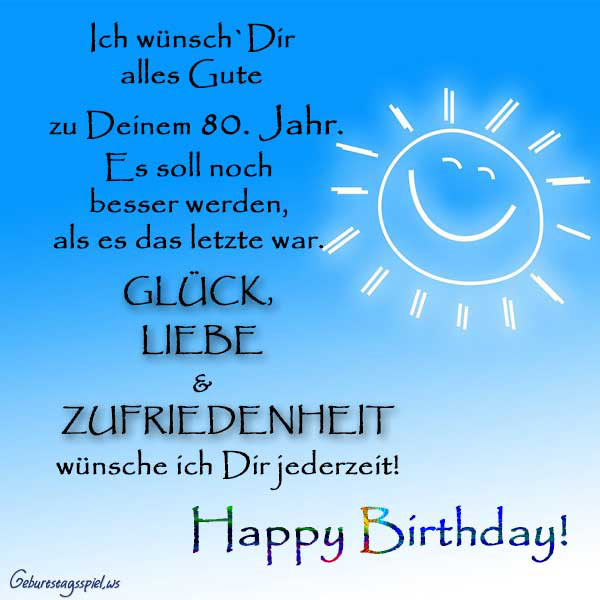 Sprüche zum 80.Geburtstag für liebevolle Glückwünsche ️