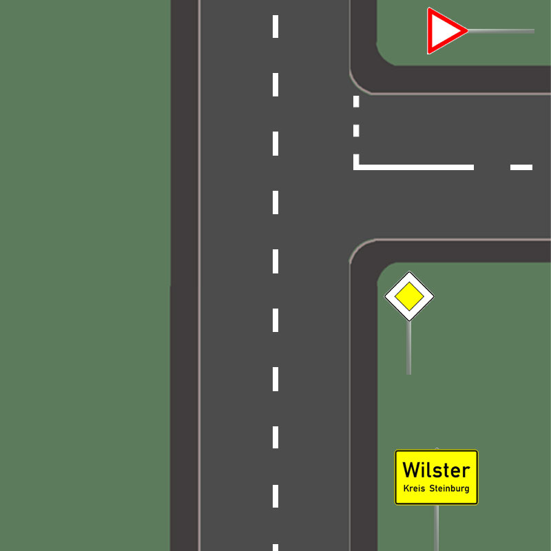 Vorfahrtstraße - Führerschein sicher bestehen. Hilfe und Unterstützung