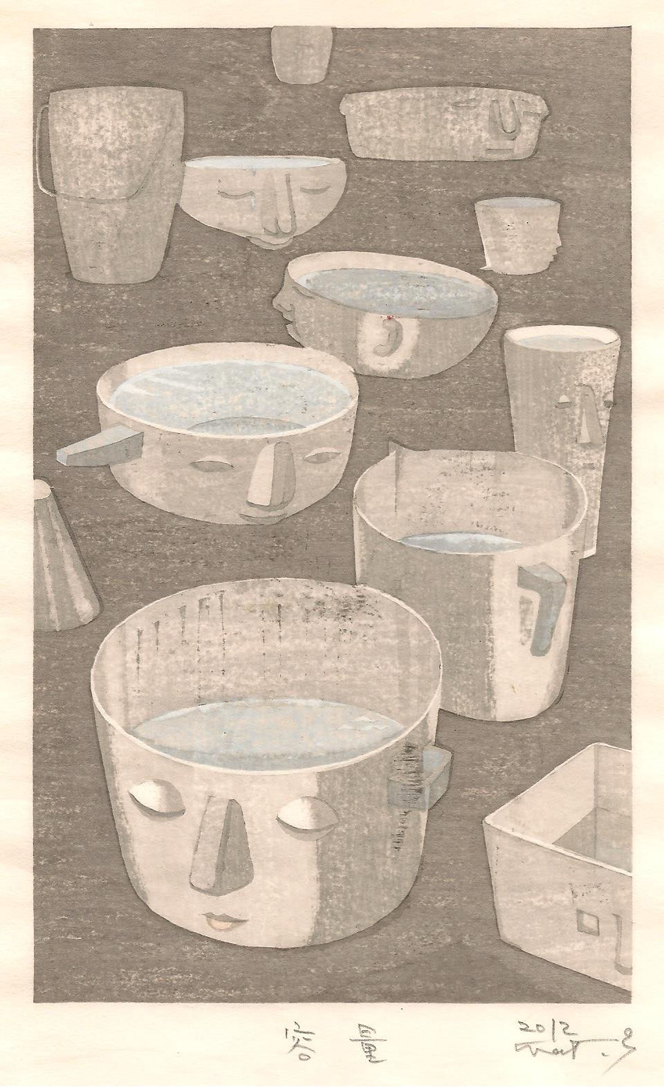 木版画 松本英三 手紙