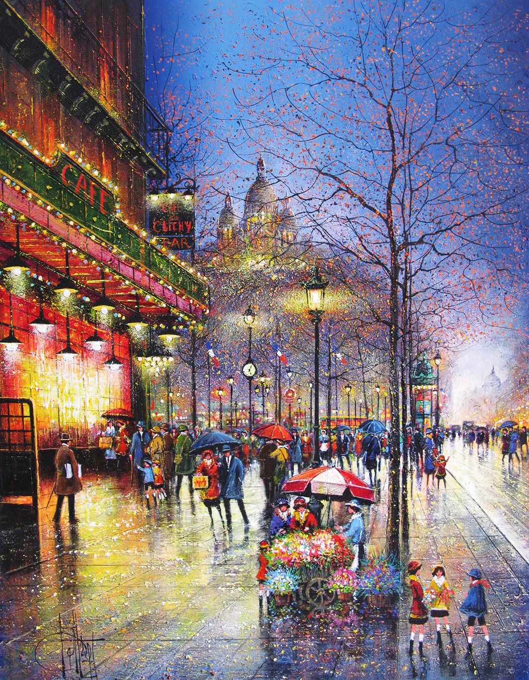 夜のパリ、モンマルトル - Official Website Artist painter 【Guy