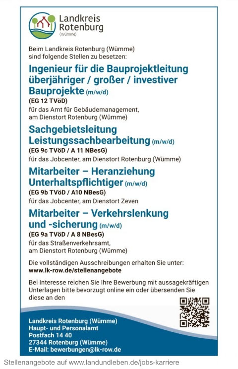 Stellenangebote Landkreis ROW: 12/2023, 01/2024