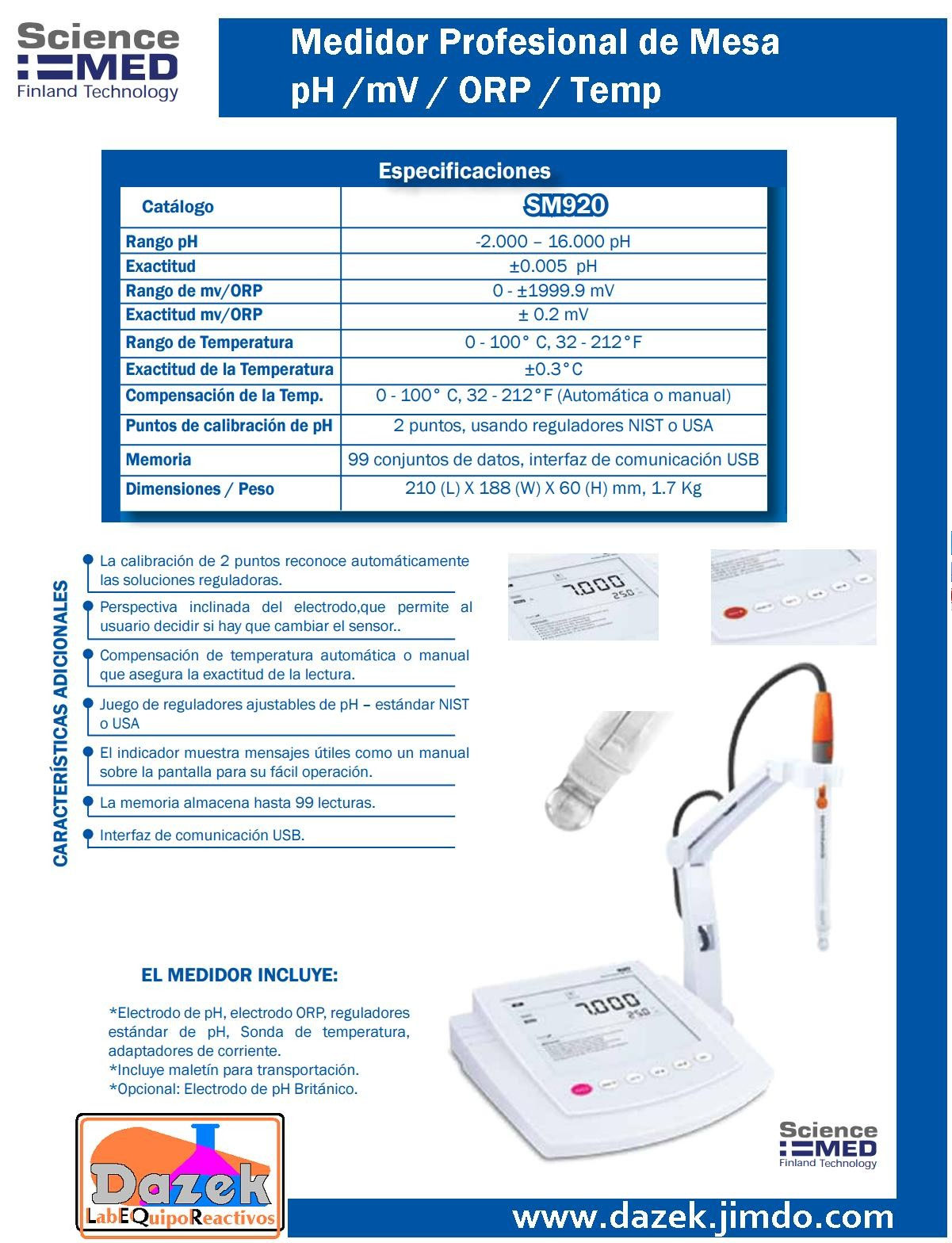 Thermo Scientific Orion Star A111 Basic pH benchtop meter Dazek Quimicos Laboratorio