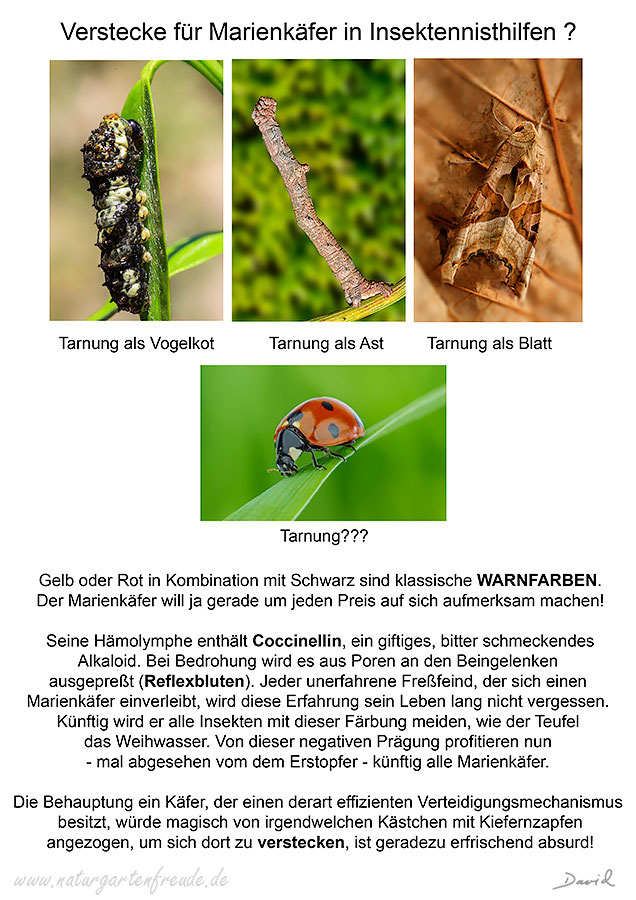Schautafeln Nisthilfen Insektenhotels U Wildbienen Marienkäfer Tarnung Nützling Insektenhotel Insektennisthilfe Nützlingshaus Nützlingshotel Blattläuse Warnfarben