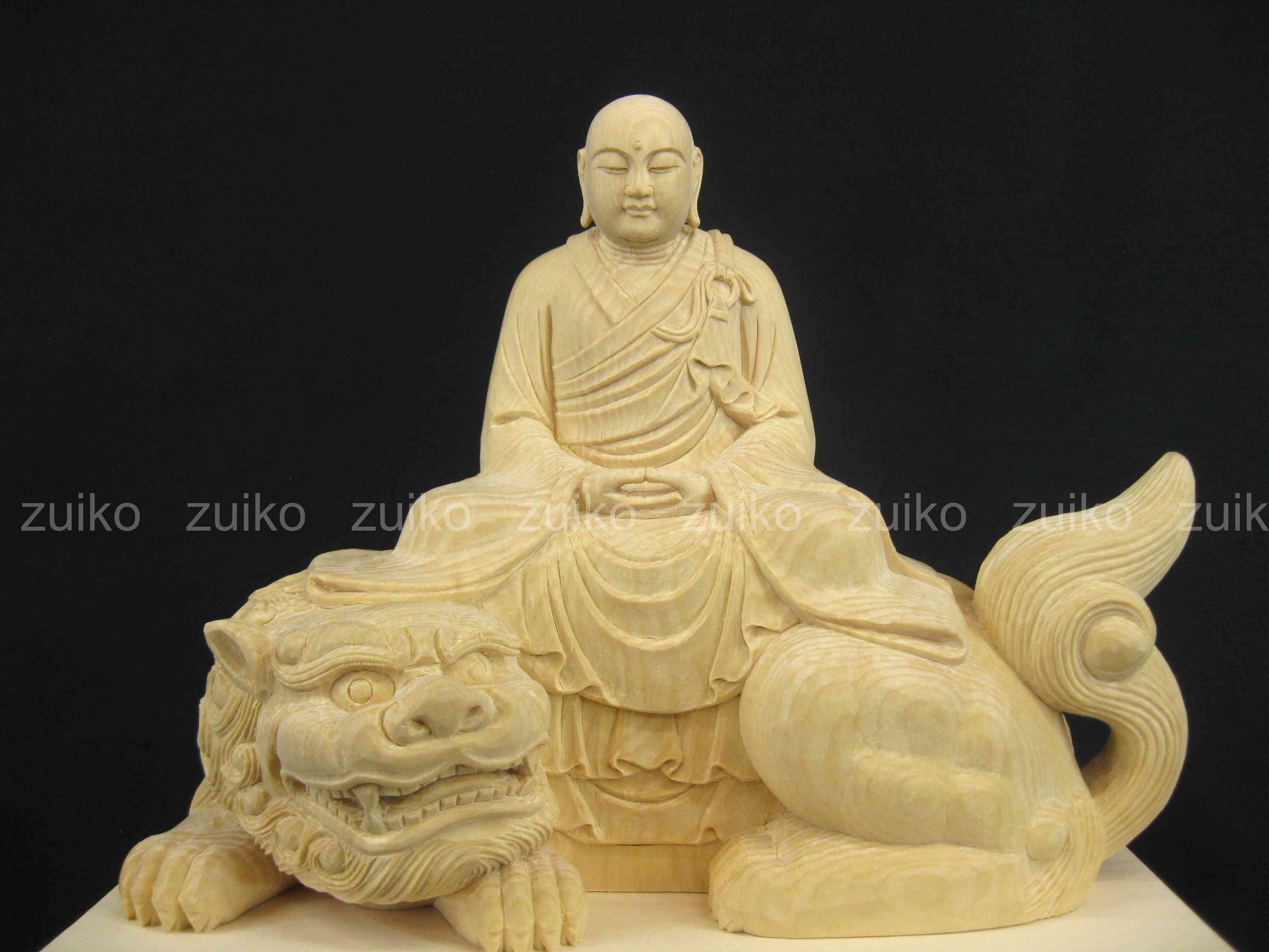 僧形文殊 桧 箱台付 - Web Shop 浄光