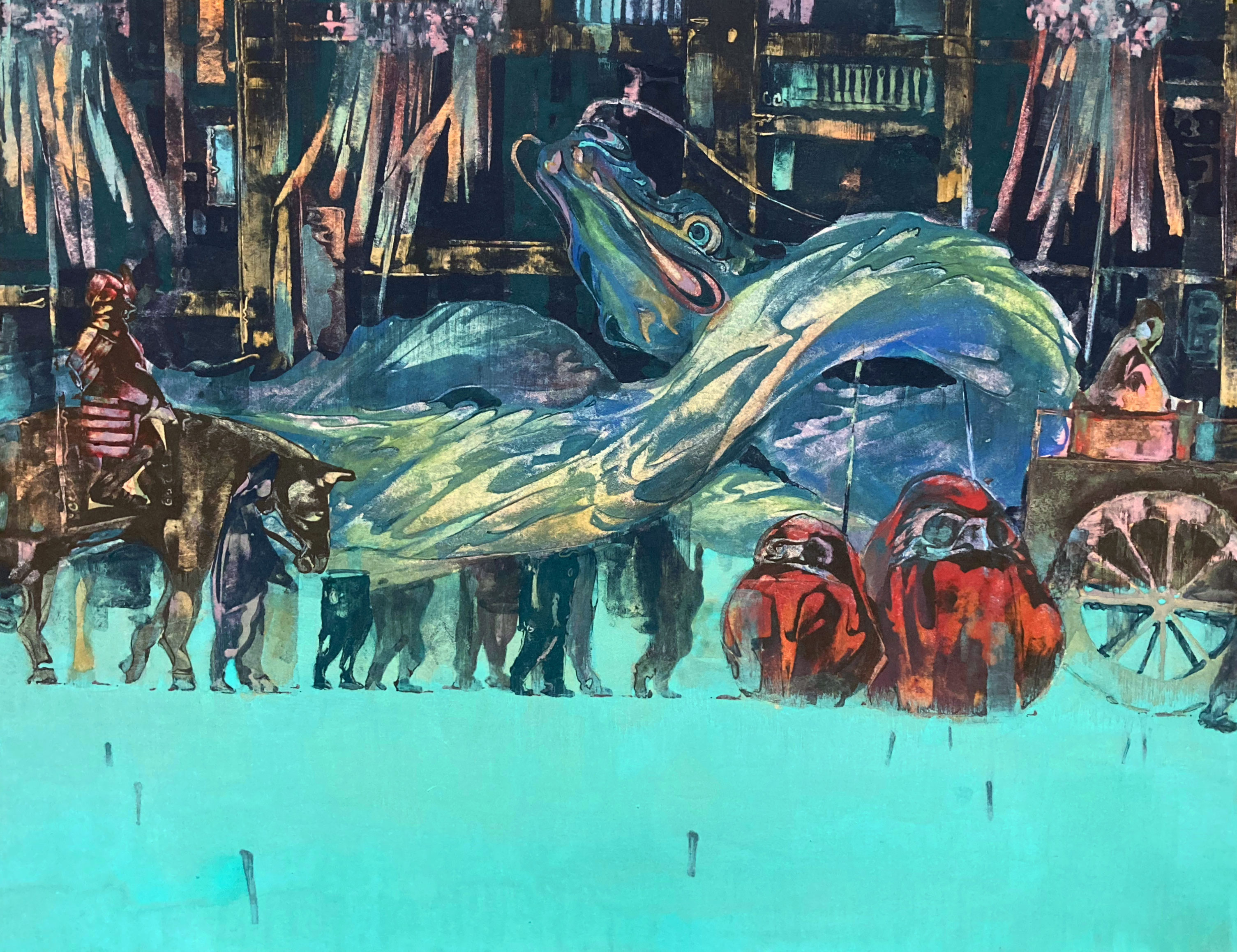 原澤亨輔「見る魚」S3号大,紙本彩色,日本画,九段耀画廊出品作,新品同様 原澤亨輔・個展Vol.2 - 東京 九段 耀 画廊