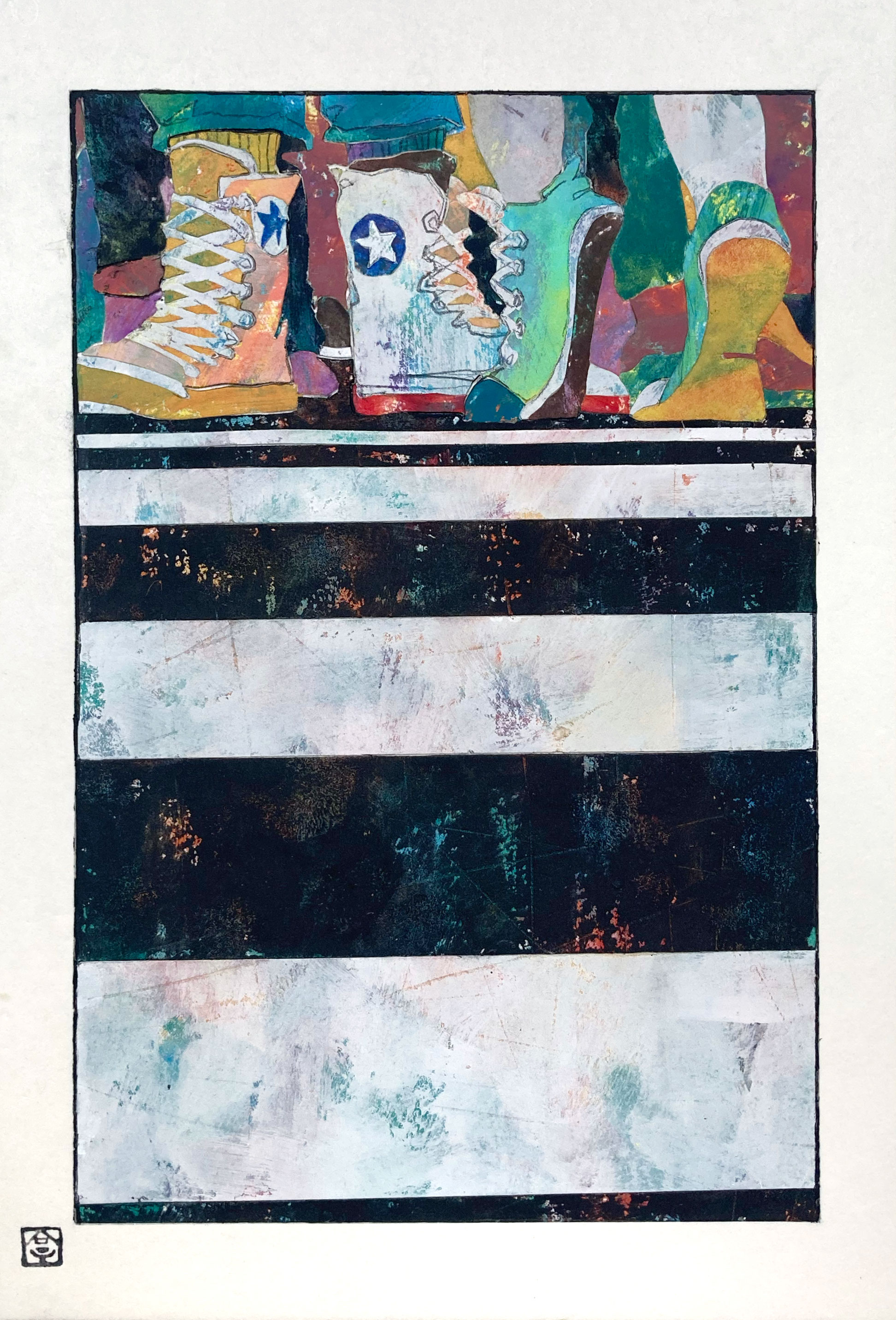 原澤亨輔「見る魚」S3号大,紙本彩色,日本画,九段耀画廊出品作,新品同様 原澤亨輔・個展Vol.2 - 東京 九段 耀 画廊