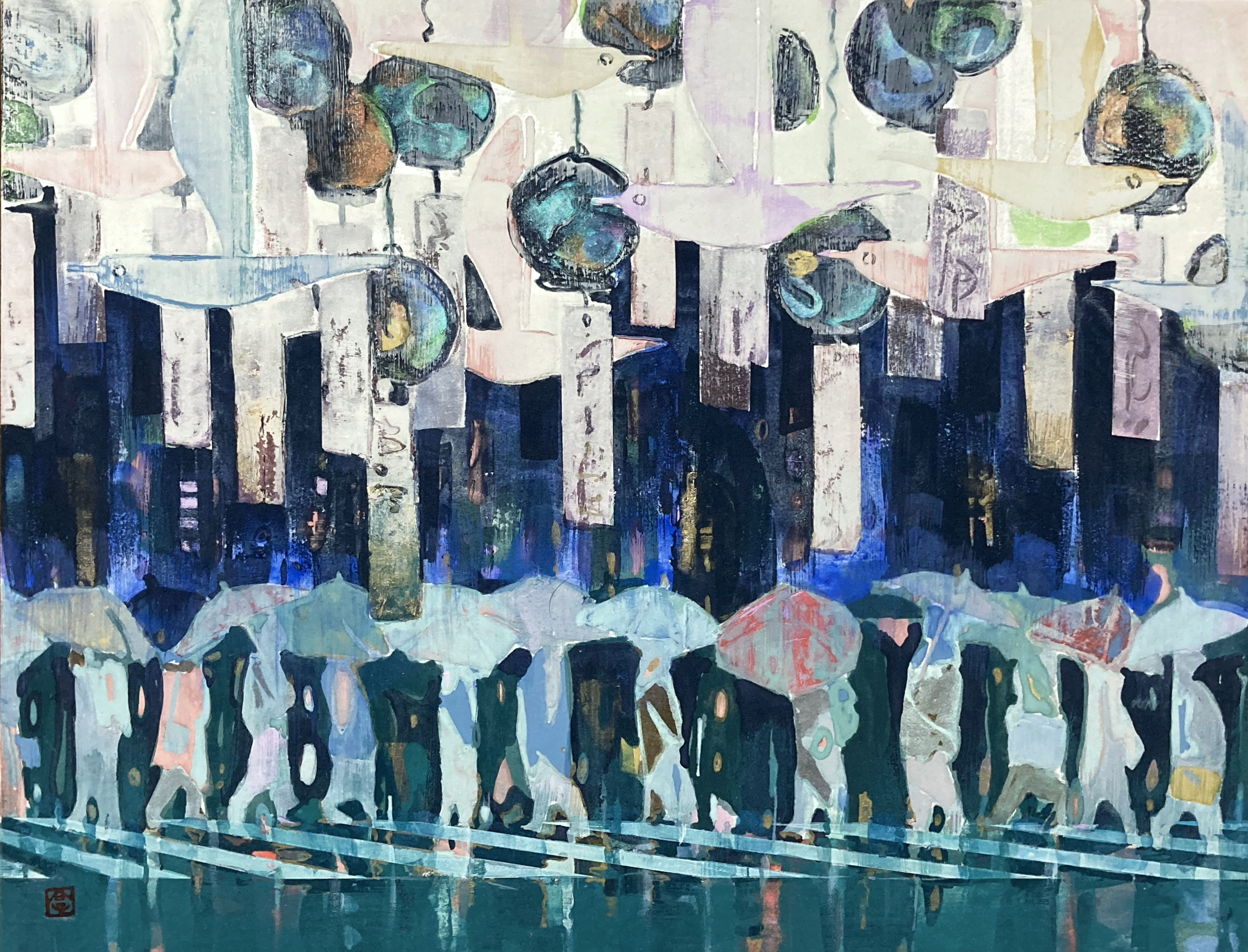 原澤亨輔「見る魚」S3号大,紙本彩色,日本画,九段耀画廊出品作,新品同様 原澤亨輔「見る魚」S3号大,紙本彩色,日本画,九段耀画廊出品作