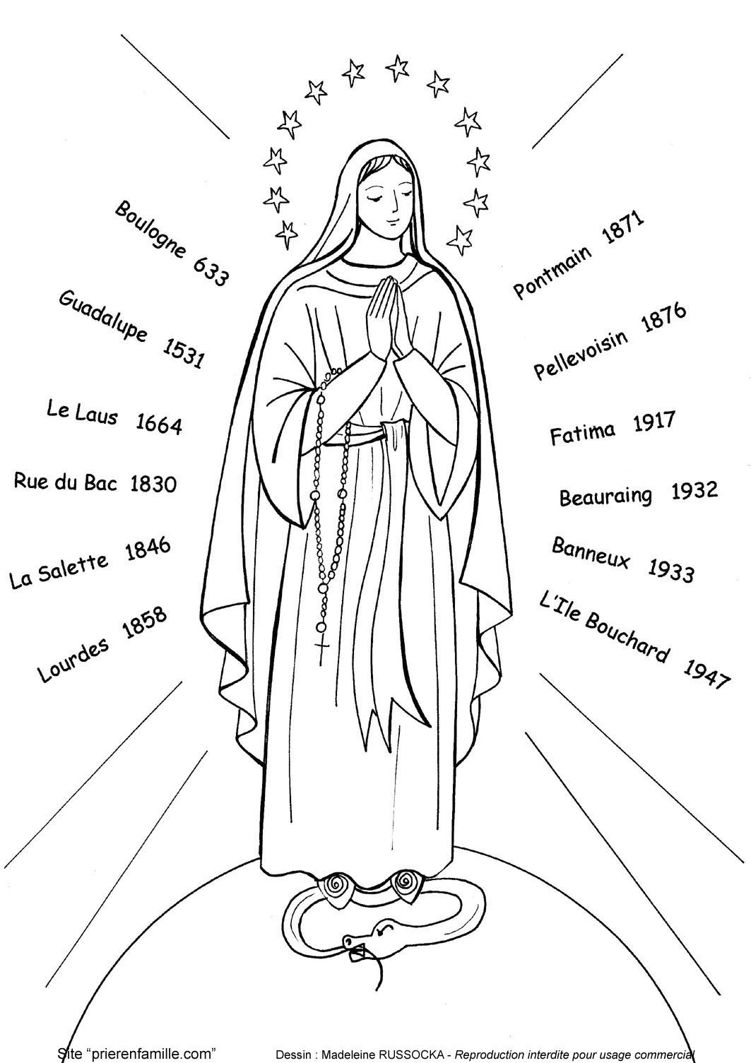 Coloriage de la Vierge Marie à imprimer : Un voyage spirituel et créatif pour petits et grands