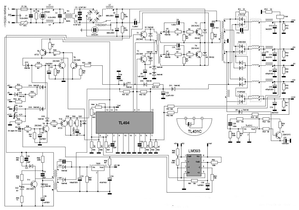 Schematic Diagram of Computer Power Supply Unit ATX, AT, laptops - PDF ...