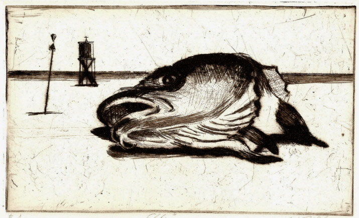 Lithografie Von Wolfgang Kuhne Elblandschaft 1992 Druckgrafik