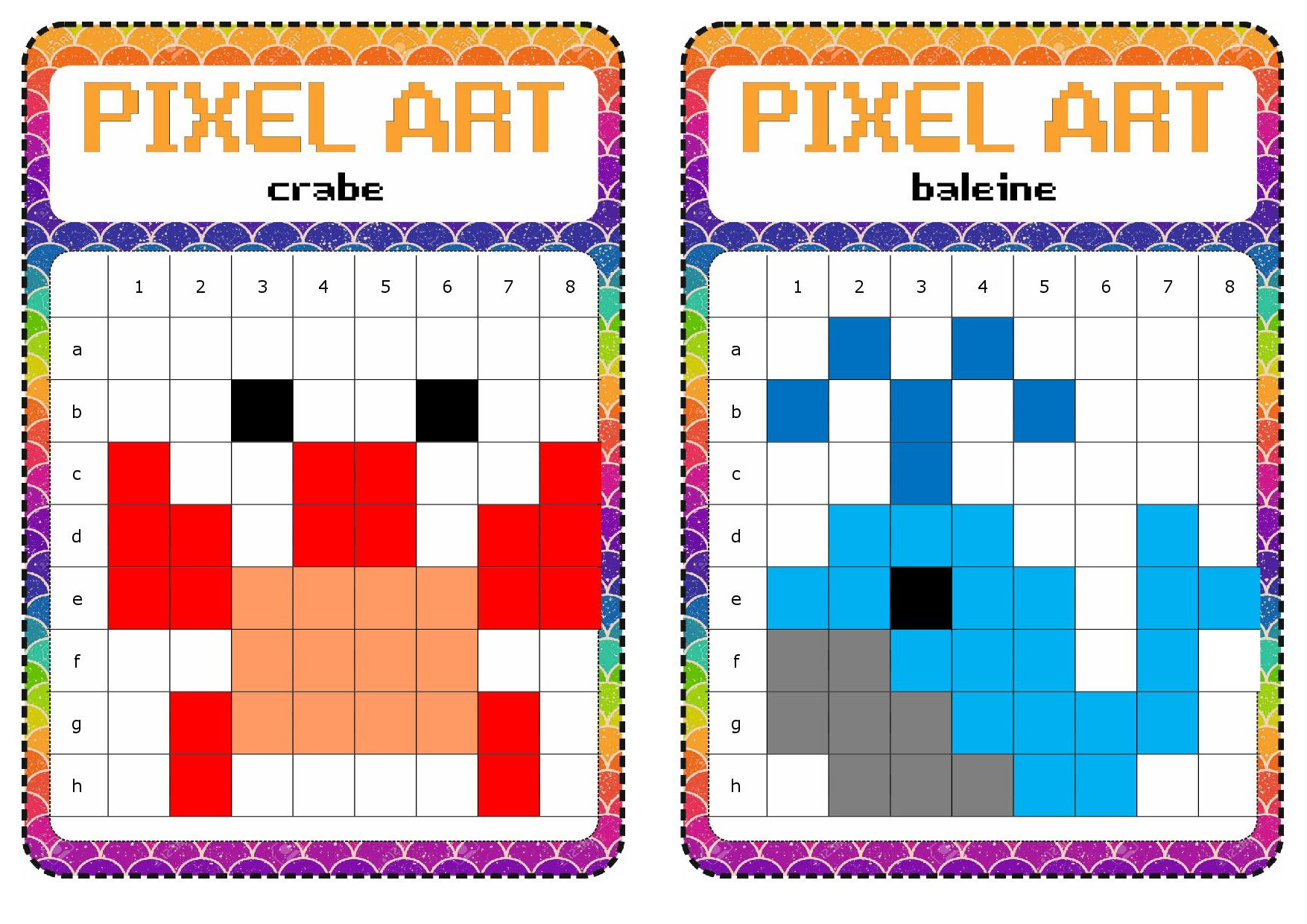atelier libre : pixel art - Fiches de prep (cycle1-cycle 2-ULIS-Rased)