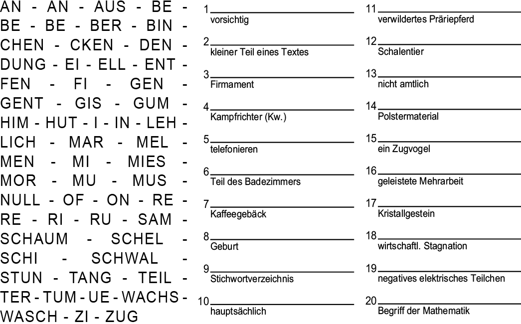 Silbenrätsel - Rätselagentur Simon